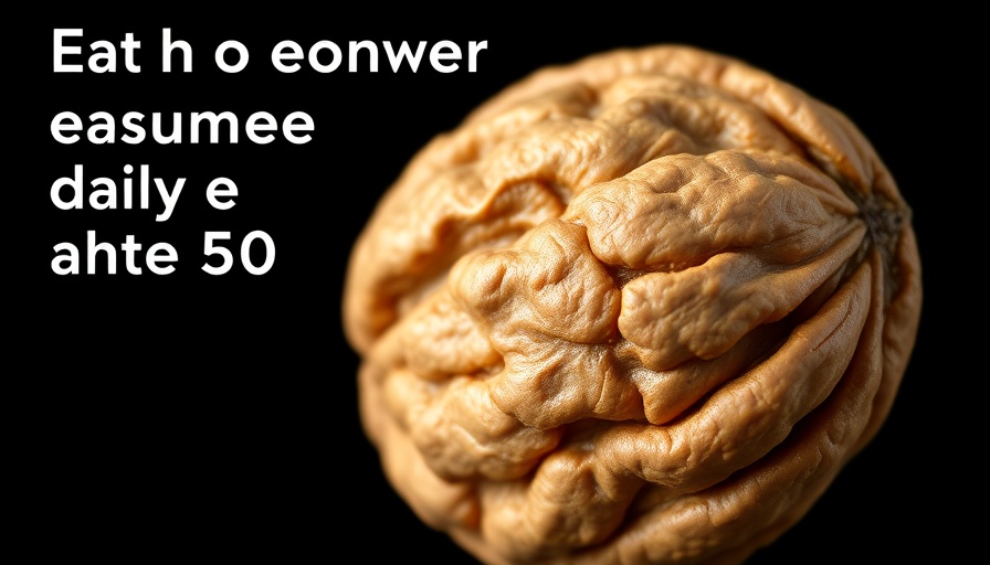 Walnut with text promoting healthy aging nutrition.