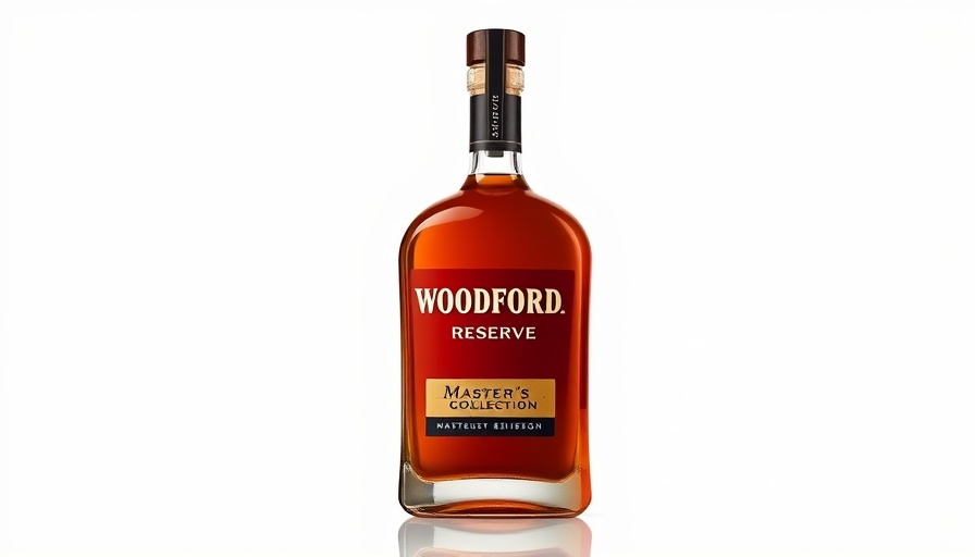 Sleek Sweet Oak Bourbon bottle with amber liquid and elegant design.