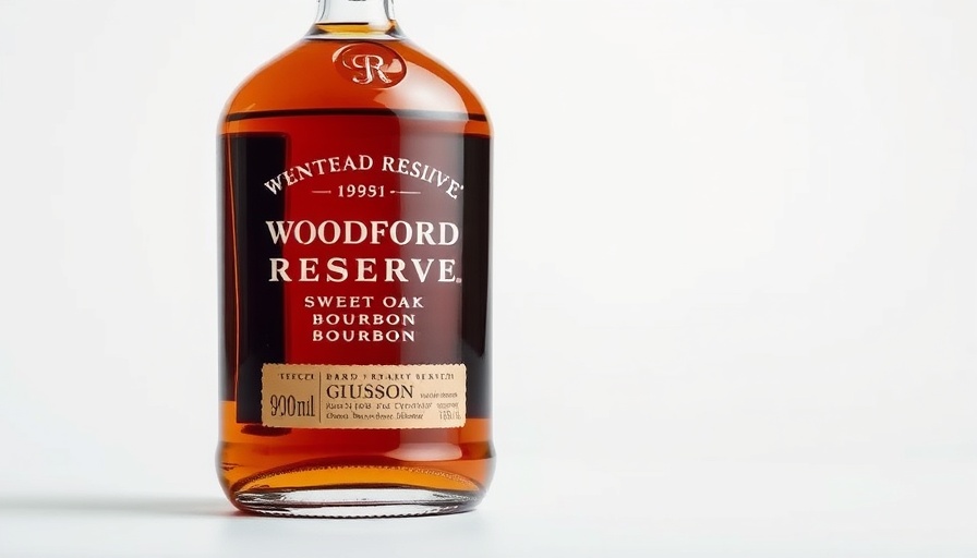 Woodford Reserve Sweet Oak Bourbon bottle on white background.