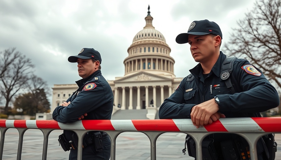 Security officers set up barriers at the Capitol amid government shutdown concerns.