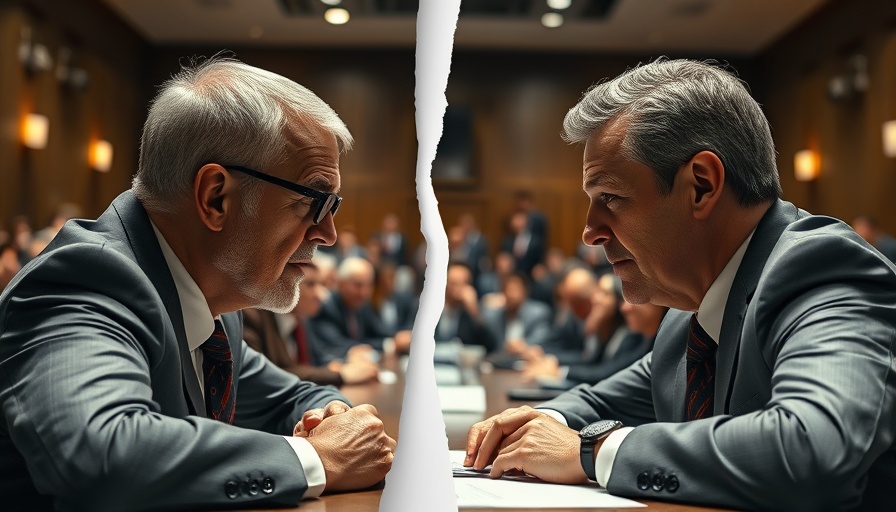 Dearborn Mayor Speech Controversy: Two men discussing at a formal meeting.