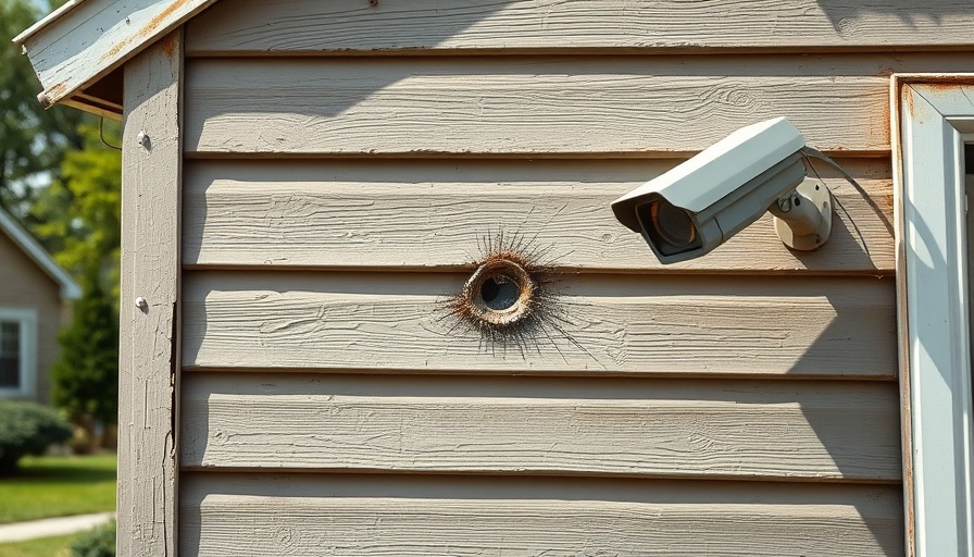 House wall with bullet hole and stains in Houston incident.