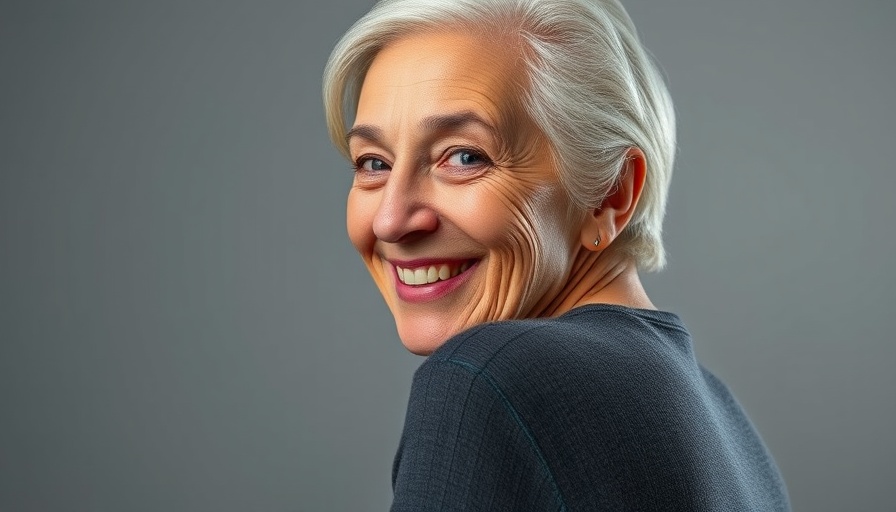Glowing skin during menopause: smiling woman in soft lighting.