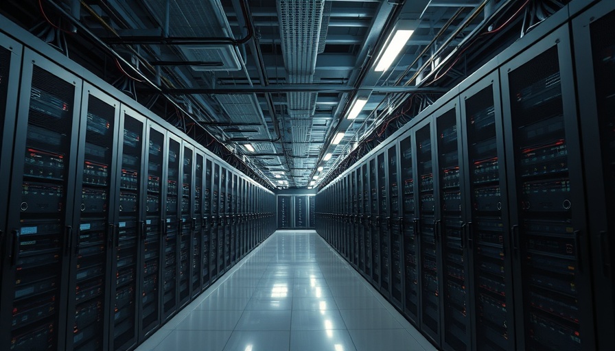 Rows of servers in a data center during Texas water crisis.