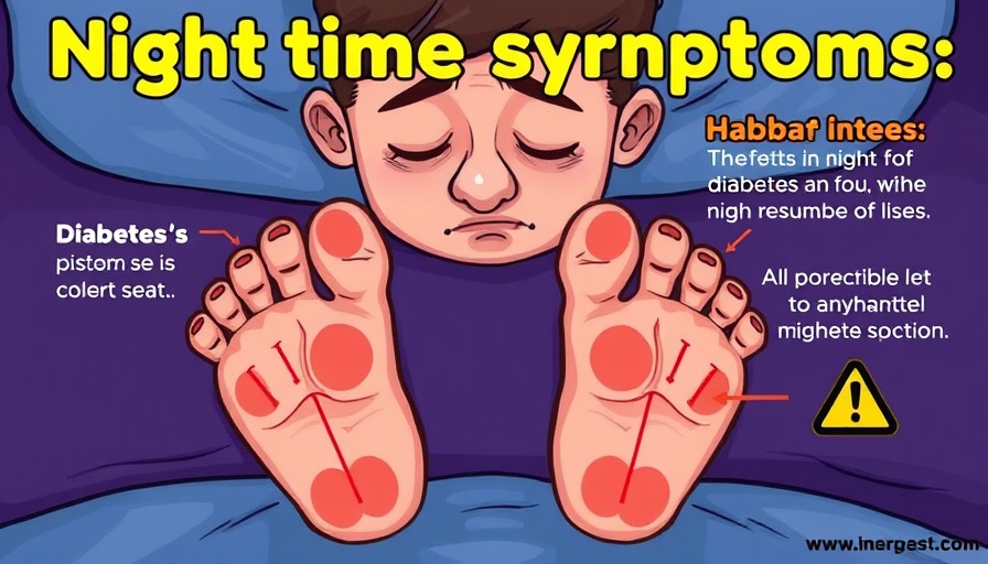 Cartoon highlighting nighttime signs of diabetes symptoms.