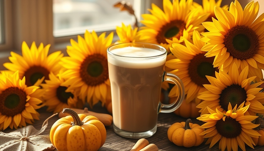 Autumn San Antonio fall drinks with flowers and pumpkin.