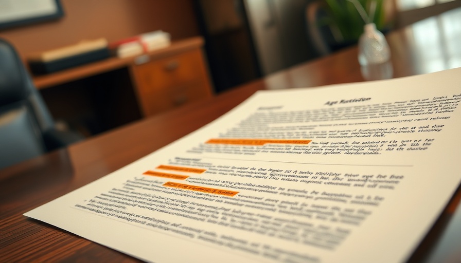 Texas legal document showing THC age restrictions on desk.