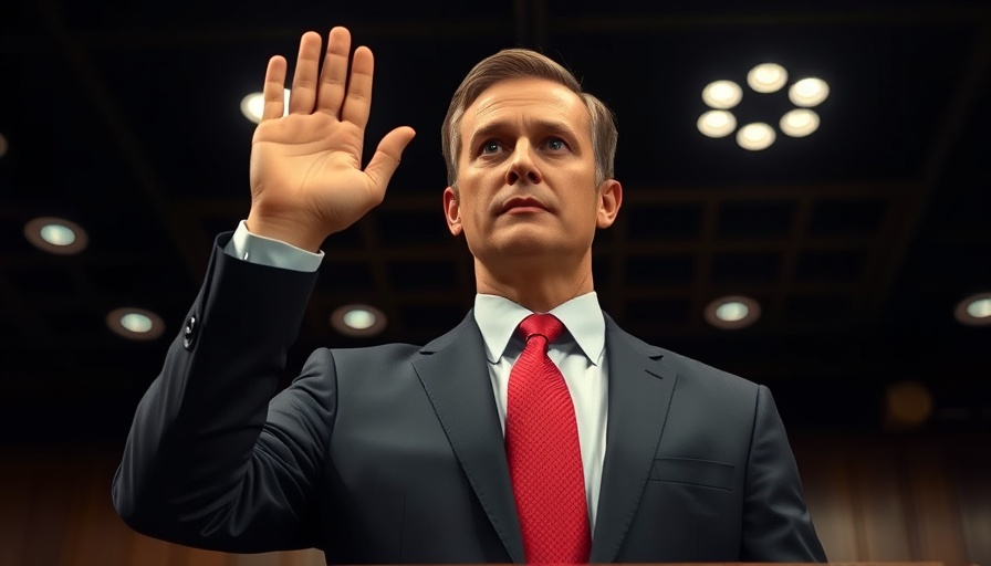 Breaking US news: Man swearing oath in official setting.