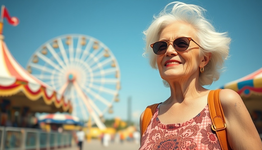 Elderly woman in front of Ferris wheel, sunny day, Eleanor the Great movie review