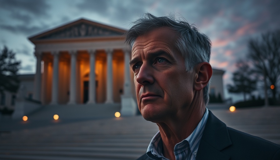 Pensive man and Supreme Court building highlighting birthright citizenship.