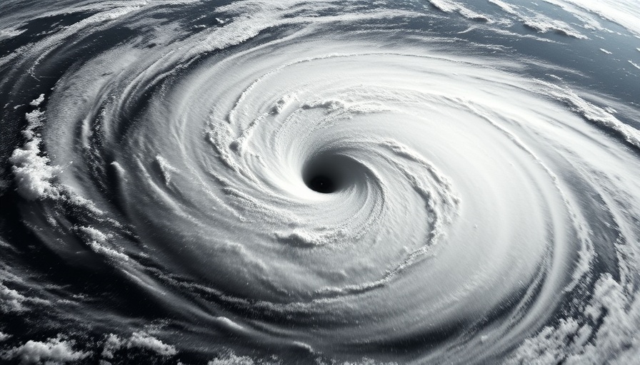 Satellite image of Hurricane Humberto forecast over the ocean.