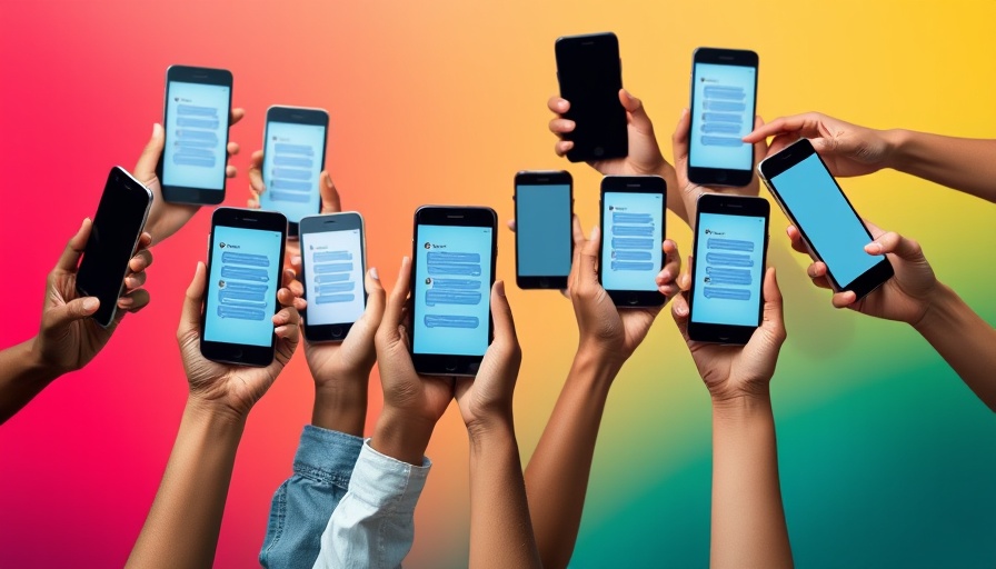 Hands holding smartphones with chat bubbles symbolizing friendship apps.
