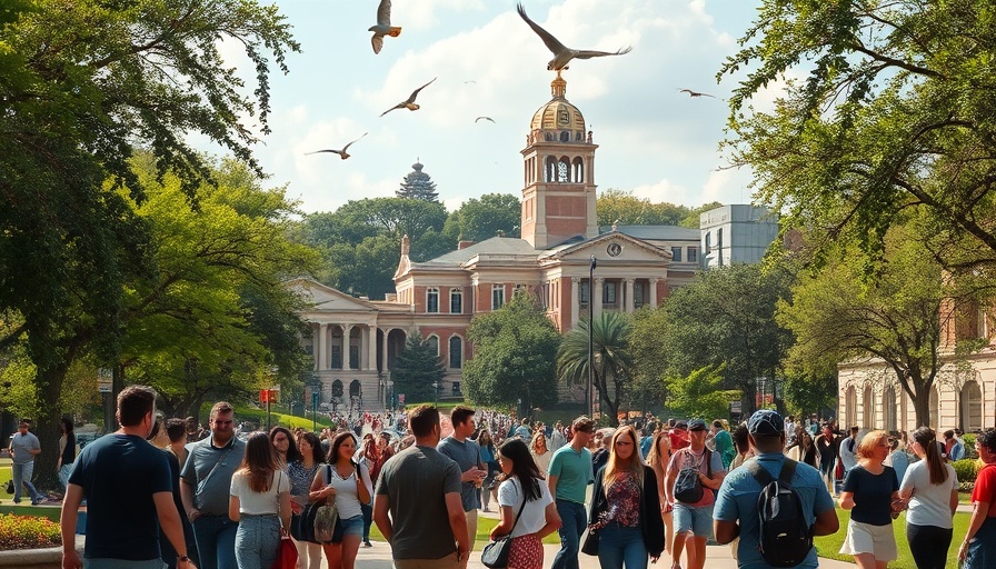Texas State University professor reinstated with vibrant campus scene.