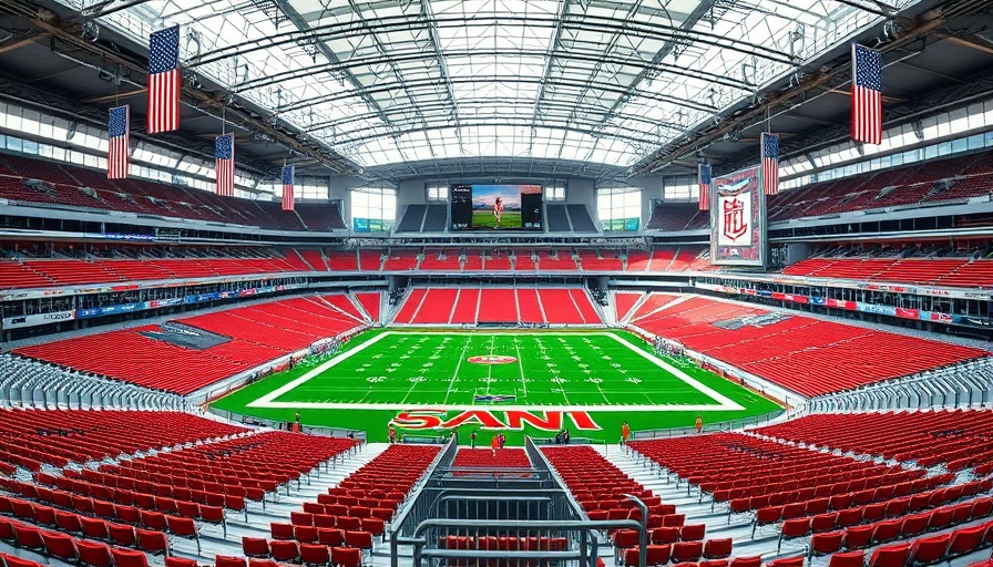Empty NFL stadium interior reflecting ownership dispute atmosphere.