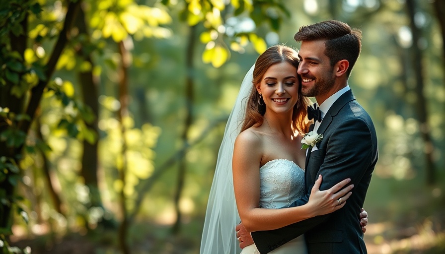 Selena Gomez and Benny Blanco wedding scene in woodland setting