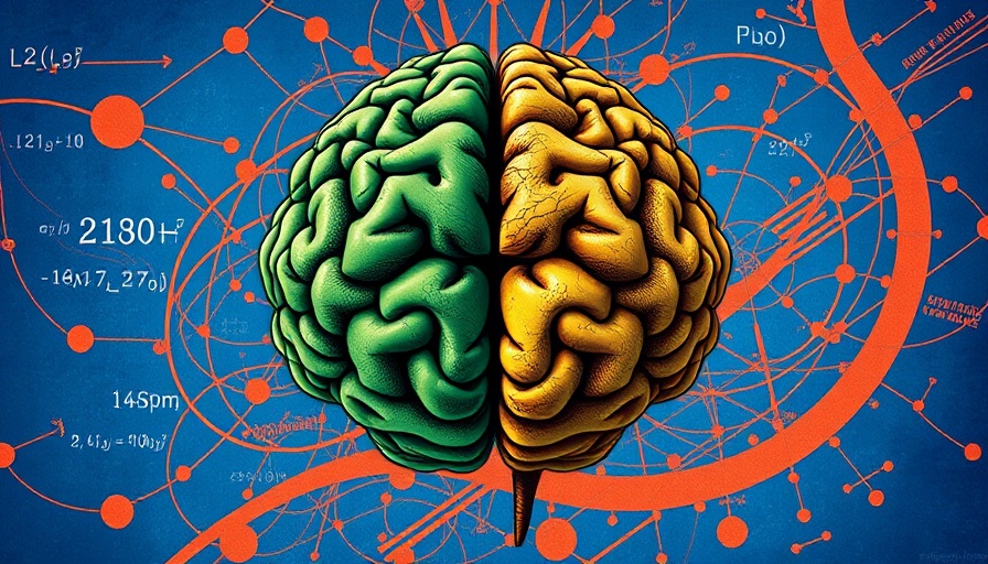 Illustration of brain exploring autism and human intelligence concepts.