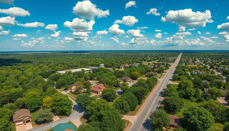Aerial view of Boerne, Texas, highlighting its vibrant suburb.