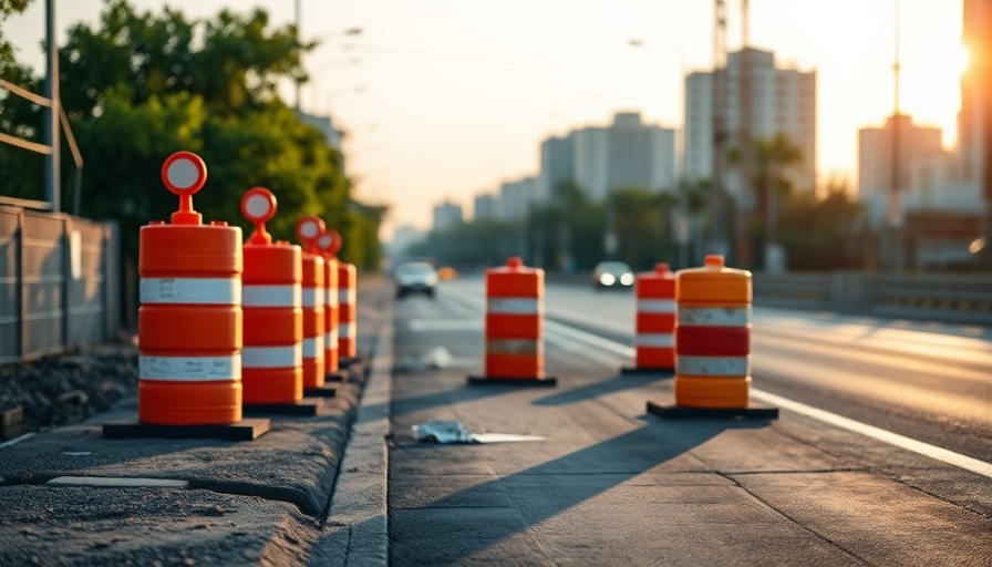 Texas City officer DWI arrest scene with construction and white car.
