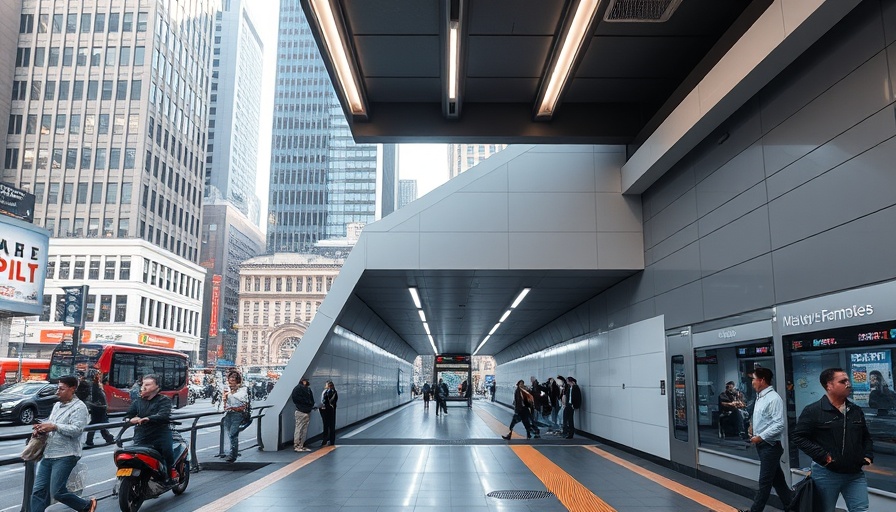 Modern subway entrance at Argyle station in urban setting.