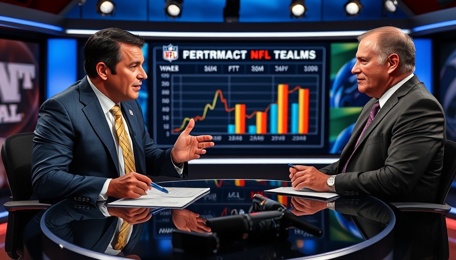 NFL news discussion in studio with analysts debating team.