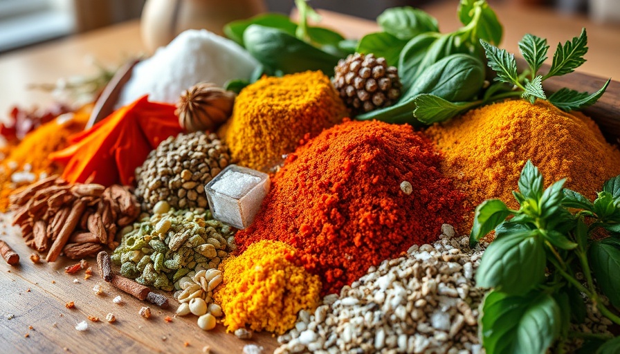 Colorful spices and herbs as salt substitutes for high blood pressure.