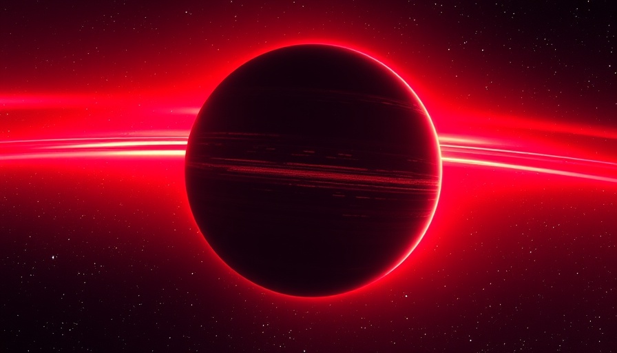 Distant rogue planet with auroras against starry sky.