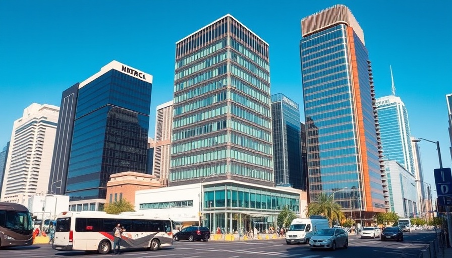 Austin job market trends: vibrant cityscape with office buildings