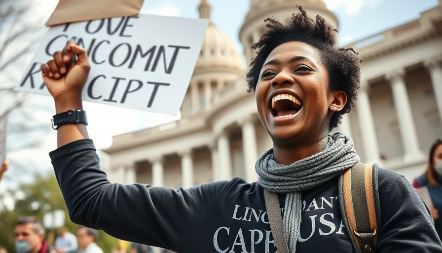 Protester at Georgia Capitol advocating for Sapelo Island heritage.