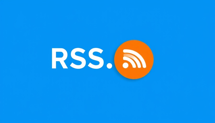 Minimalistic RSS feeds usage design with logo and text.