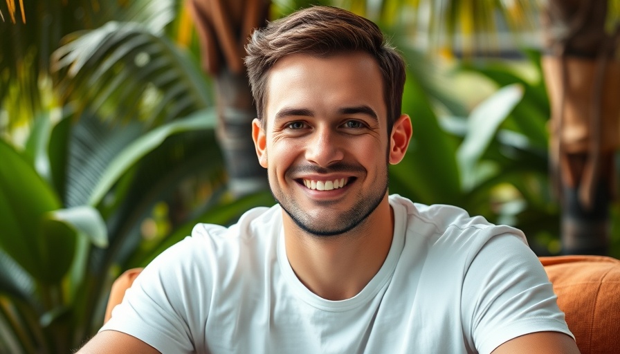 Casually smiling man at outdoor event in Austin
