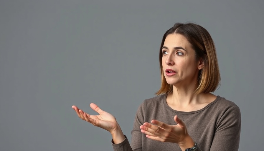 Woman discussing empathy burnout, mental health tips