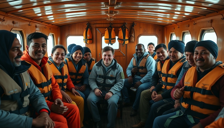 Aid workers on boat during Gaza flotilla aid interception, candid moments.