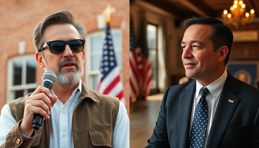 Political discourse in America featuring two men in contrasting settings.