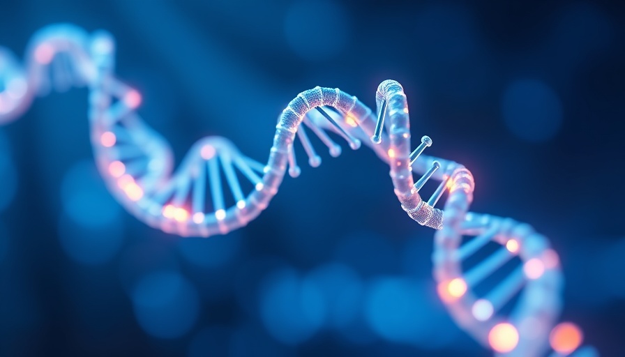 Gene editing therapy DNA strands in blue digital design.
