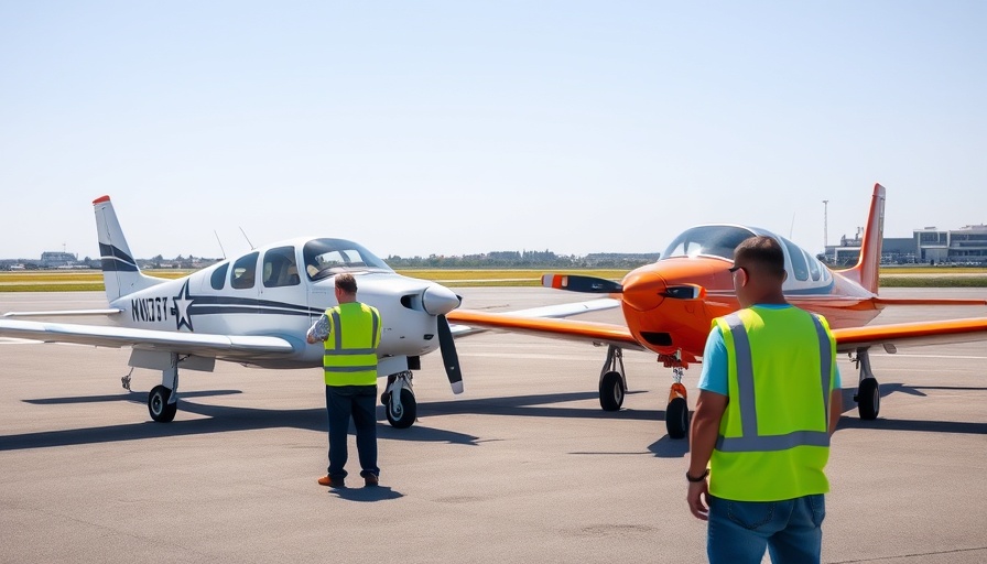 Small planes on a runway with a person observing, Dallas airport.