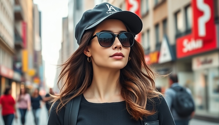 Woman in black cap and sunglasses walking in city street, US News Headlines.