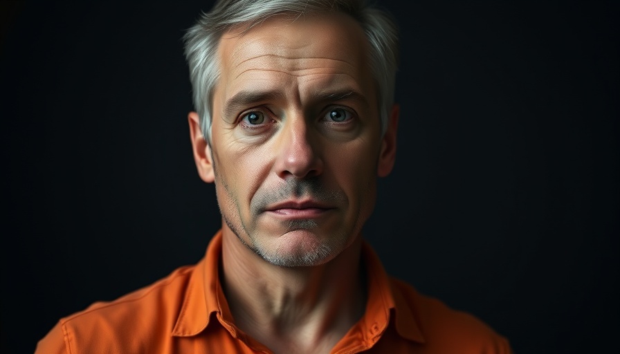 Middle-aged man in orange shirt discussing health.
