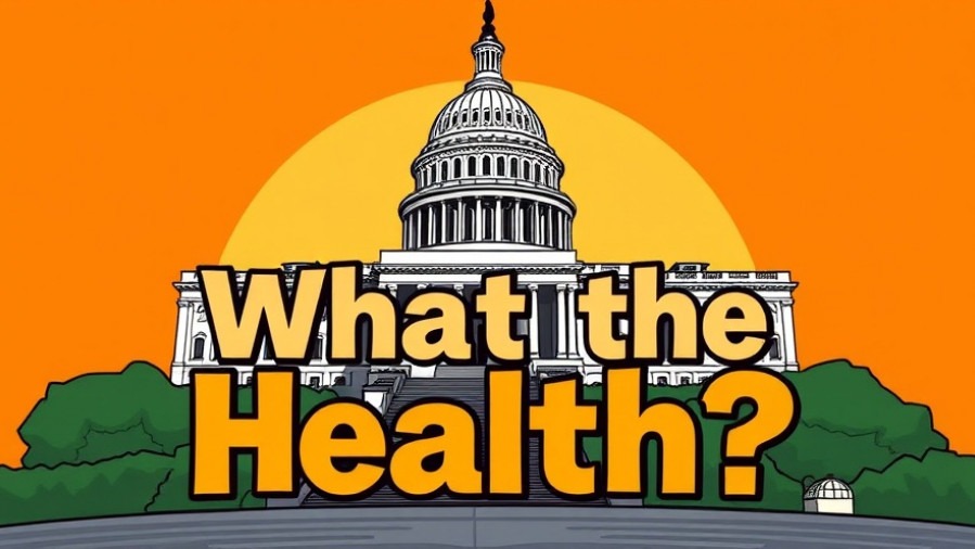 Colorful illustration of U.S. Capitol with bold 'What the Health?' text; highlights SNAP benefits.