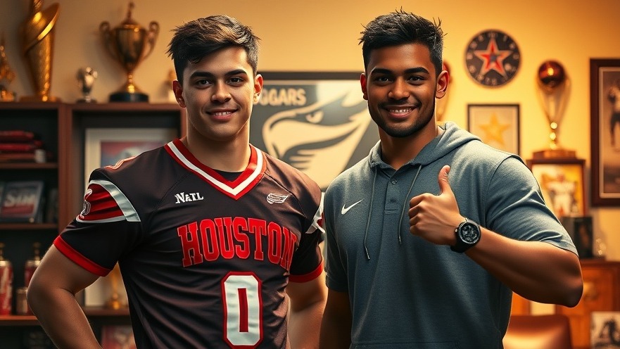 Young athletes in Houston Cougars jersey showcasing college basketball recruiting talent.