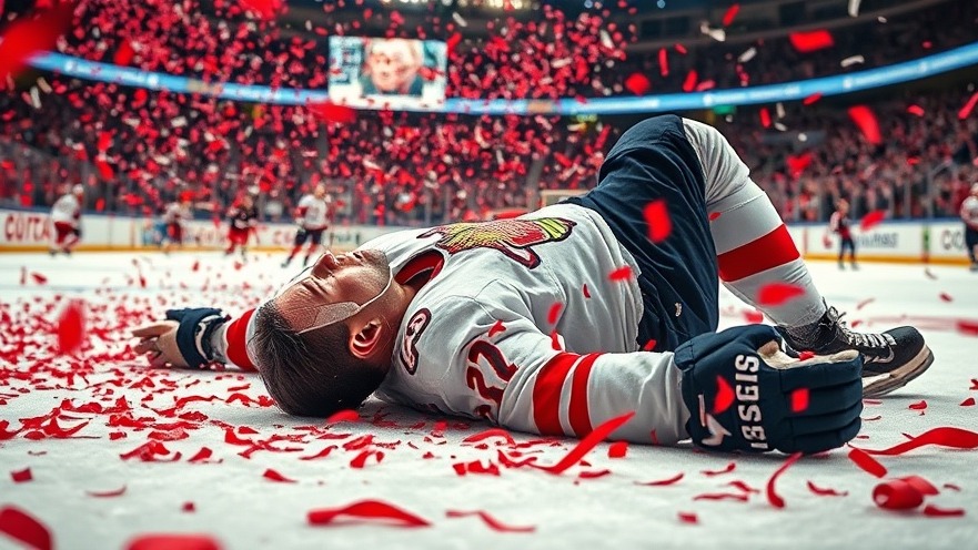 Hockey player celebrates with joy amid vibrant confetti, capturing emotional Stanley Cup celebrations.