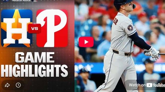 Astros vs. Phillies Highlights game scene with player in action