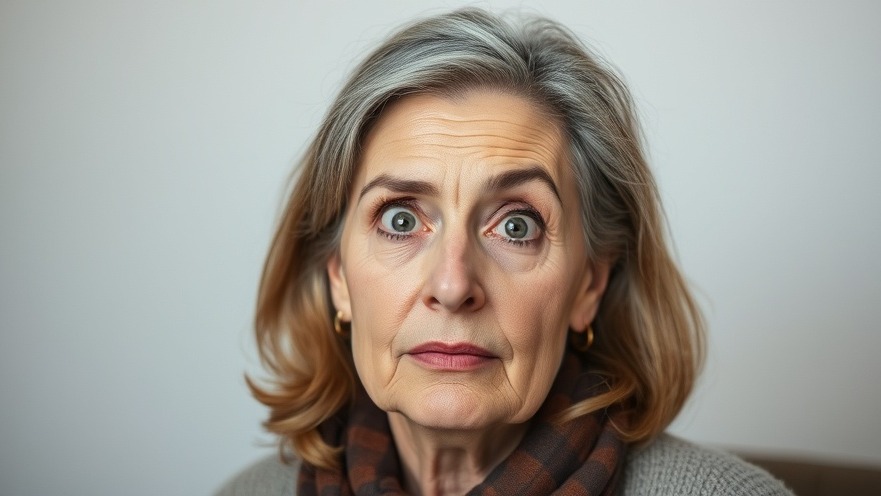 Middle-aged woman with raised eyebrow, reflecting on humor in parenting.