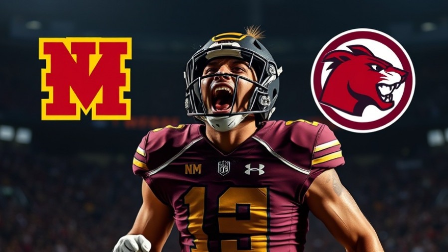 Minnesota Golden Gophers player celebrating in dynamic college football highlights, featuring New Mexico Lobos logos.