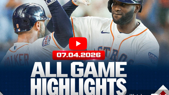 Yordan Álvarez Fourth of July Game Highlights celebration, players cheering.
