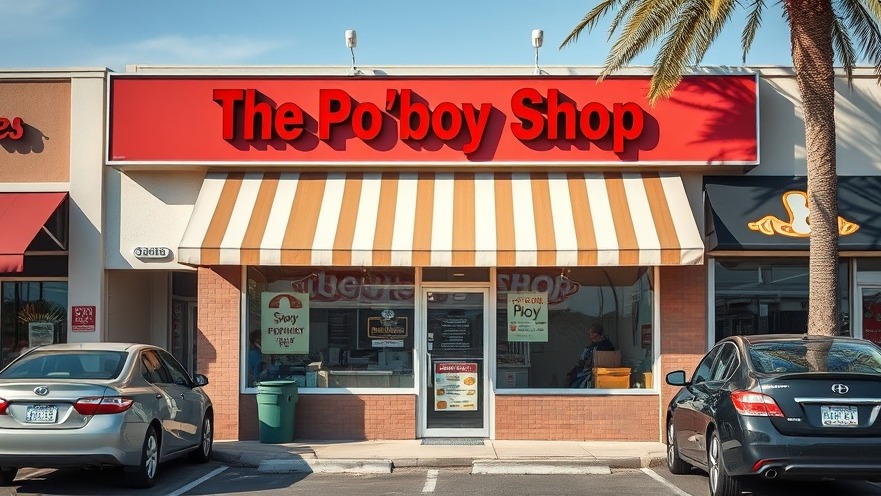 Vibrant storefront of The Po'boy Shop, a highlight in our Houston dining guide.