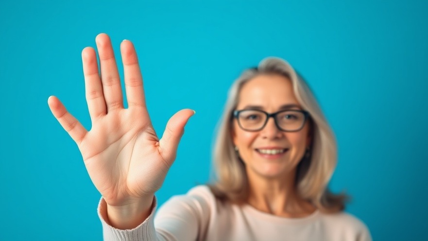 Middle-aged woman demonstrating relaxation techniques for mental wellness for seniors.