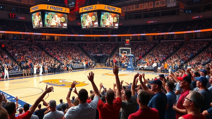 Basketball fans cheering in the arena, celebrating Dallas sports news and Mavericks success.
