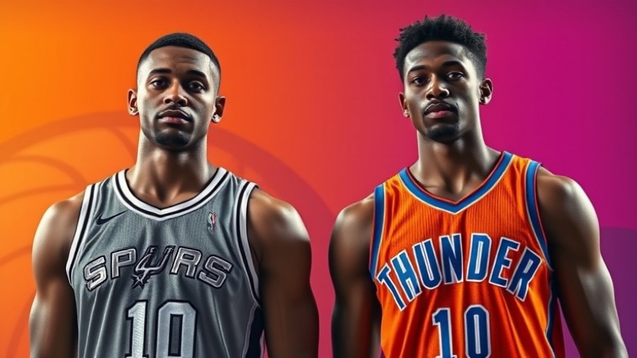 NBA season highlights: Spurs and Thunder players side by side in vivid colors.