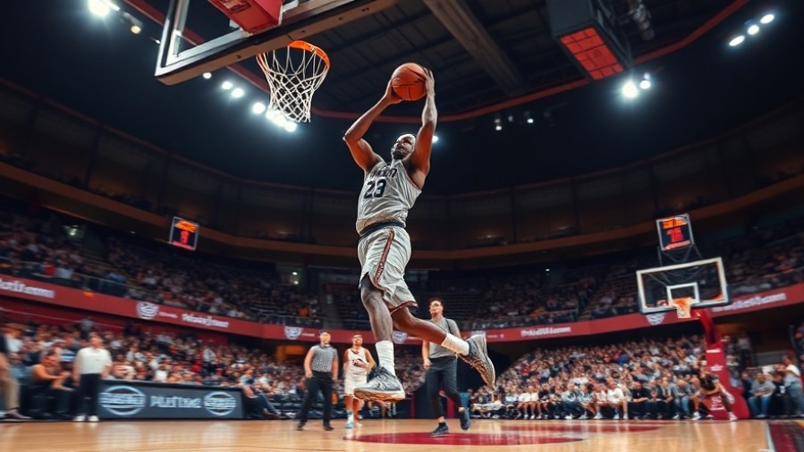 Dynamic NBA recap image of a player making a layup, showcasing young talent.