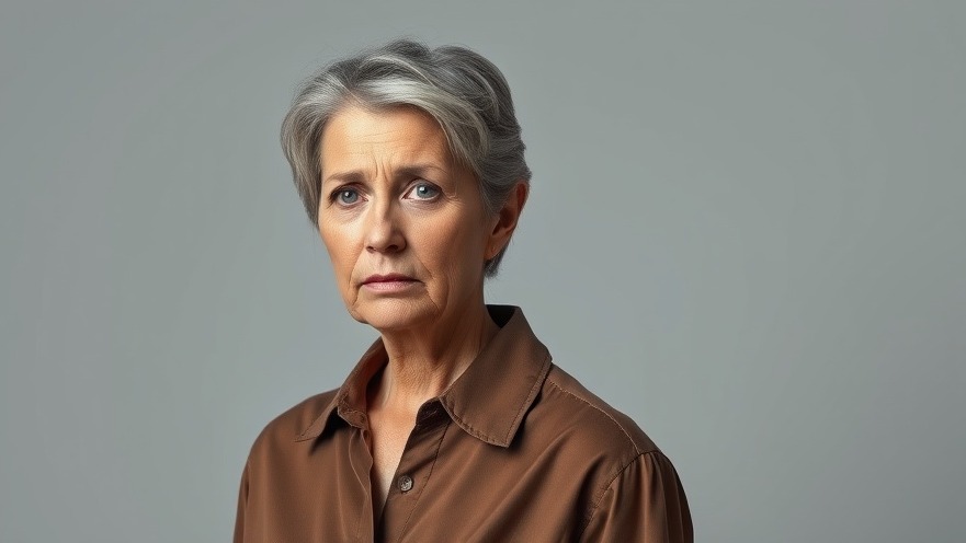 Lifelike portrait of a middle-aged woman expressing sadness, related to child abuse case New Braunfels.